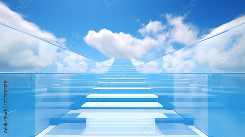 Ladder on sky background meaning success