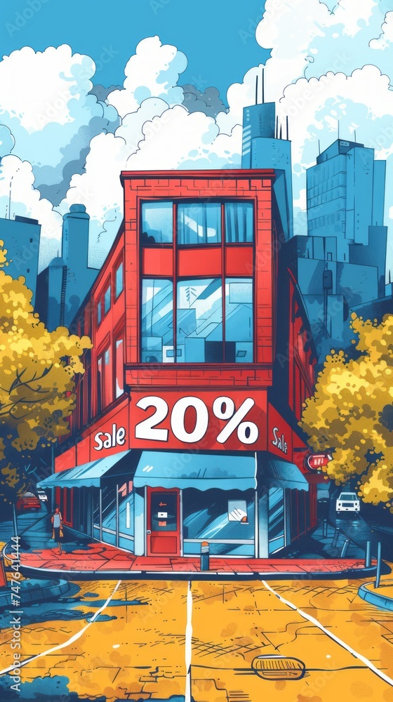 Obraz premium Simple Vector Style Graphic - 20% Sale