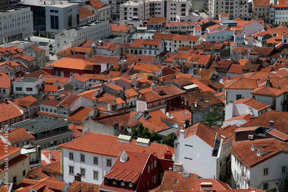 Typical Portuguese buildings in Coimbra, Portugal