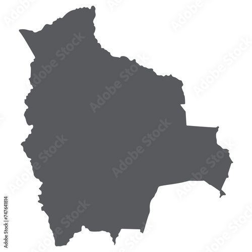 Bolivia map. Map of Bolivia in grey color