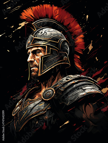powerful gladiator illustration