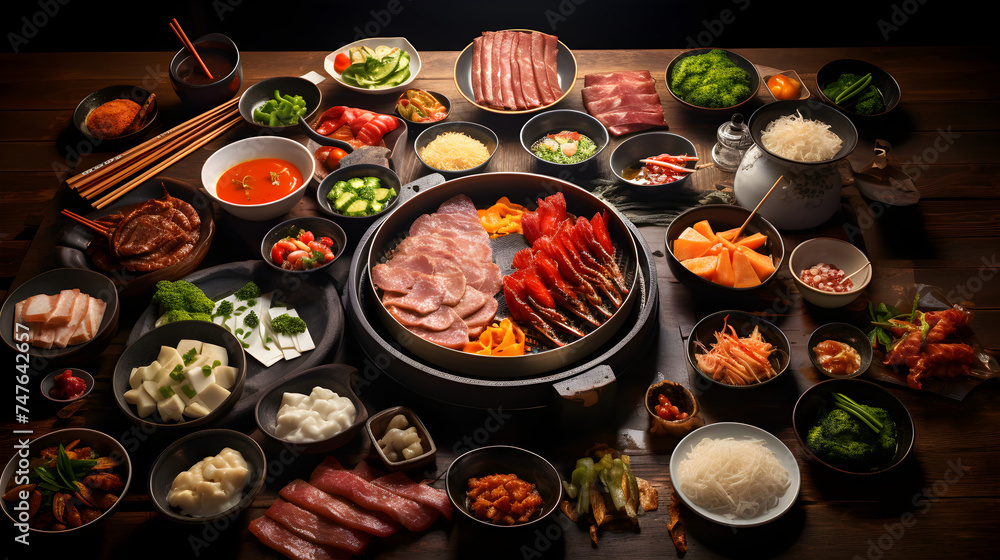 A Sumptuous Spreading Feast of Traditional Asian Cuisine: From Hot Pot to Sushi