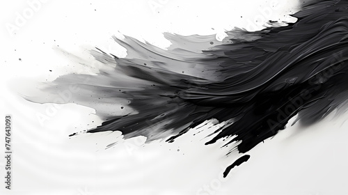 Black paint splashed on white surface  suitable for art  design and creative projects