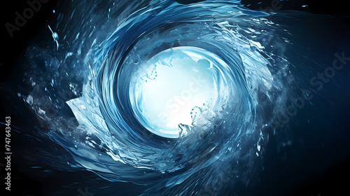 Water spiral splash isolated on transparent background