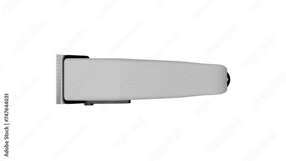 White electric hair clipper or trimmer isolated on transparent and white background. Barber concept. 3D render White electric hair clipper or trimmer isolated on transparent and white background. Barber concept. 3D render