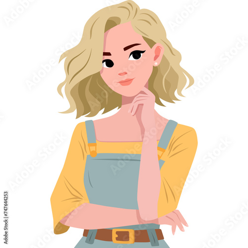 Cartoon Blondie Girl Portrait 