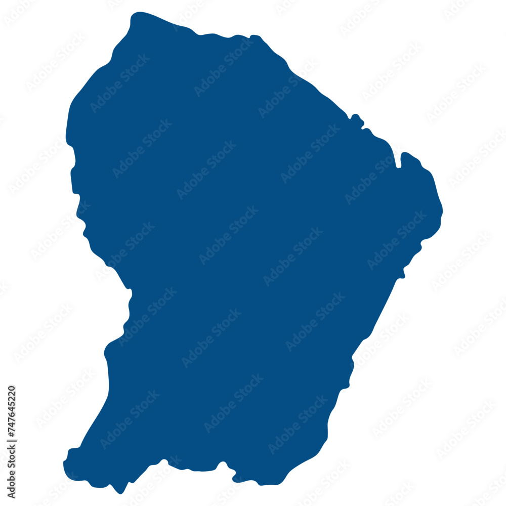 French Guiana map. Map of French Guiana in blue color French Guiana map. Map of French Guiana in blue color