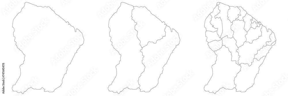 French Guiana map. Map of French Guiana in white set French Guiana map. Map of French Guiana in white set