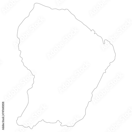 French Guiana map. Map of French Guiana in white color