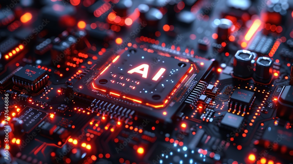 Ai chip-set technology Quantum computer, dark, photo-realistic ray tracing Ai chip-set technology Quantum computer, dark, photo-realistic ray tracing