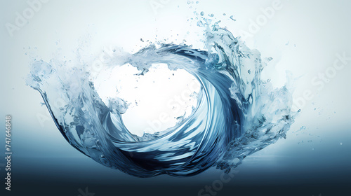 Water spiral splash isolated on transparent background  representing fluid dynamics and motion