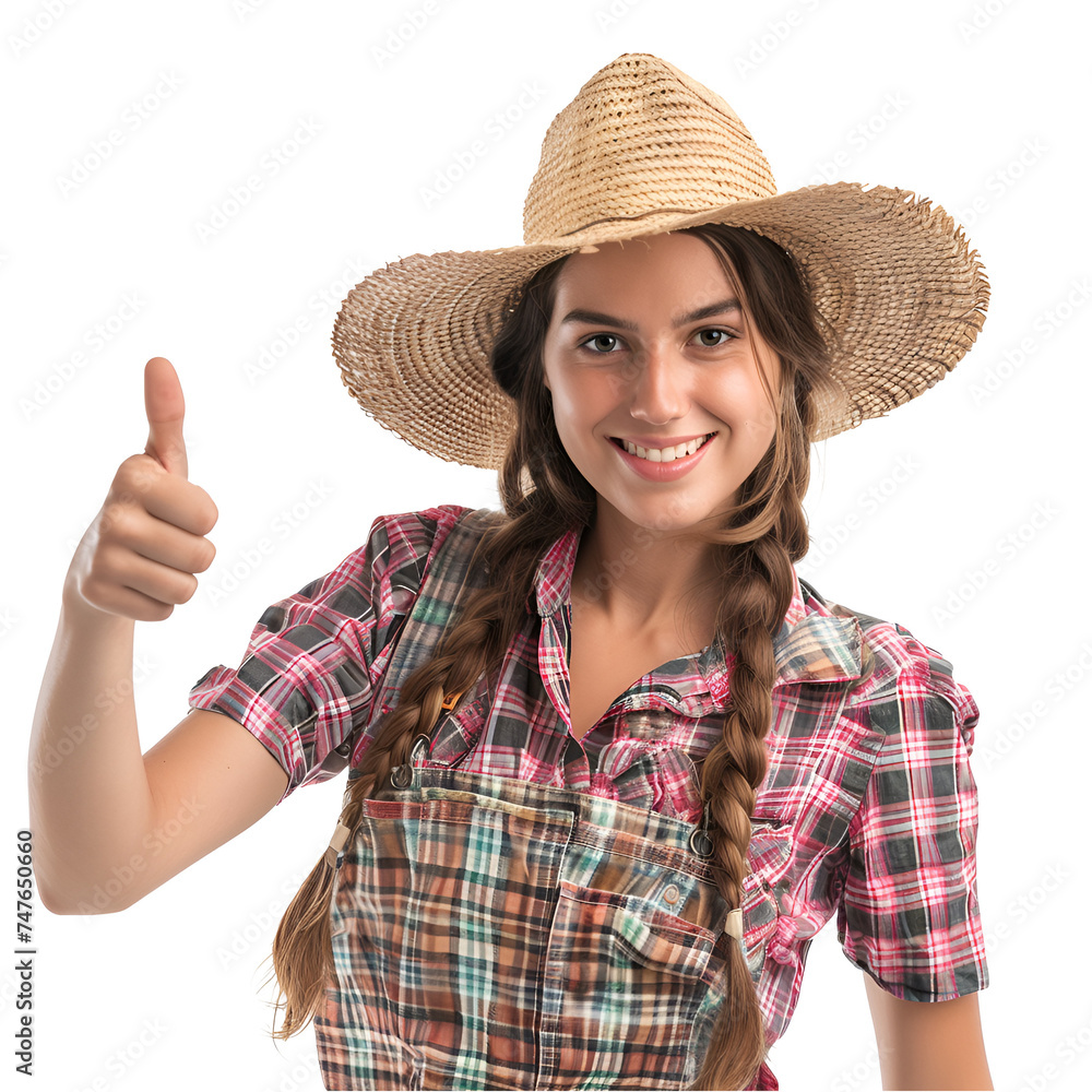Farming is in my blood: A portrait of a happy woman farmer giving a thumbs up, Isolated on Transparent Background, PNG Farming is in my blood: A portrait of a happy woman farmer giving a thumbs up, Isolated on Transparent Background, PNG
