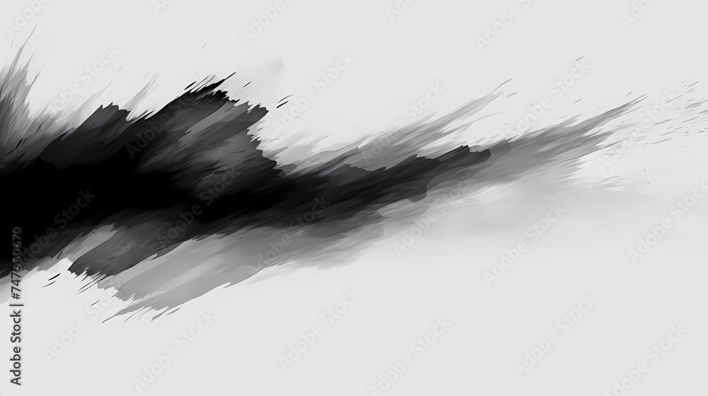 Black paint splash on white paper for painting, isolated on white background Black paint splash on white paper for painting, isolated on white background