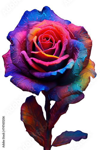 Romantyczna kolorowa róża miłości. Róża ma intensywne kolory fioletu i wygląda zdrowo i pięknie