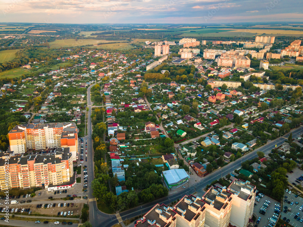 Obraz premium aerial view city buildings