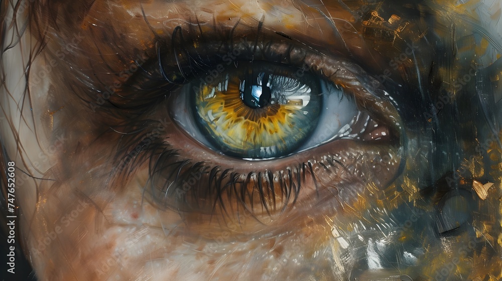Dreamy Vision: Close-Up of a Human Eye Dissolved into Dreamy Colors, Capturing Surreal Beauty and Artistic Expression Dreamy Vision: Close-Up of a Human Eye Dissolved into Dreamy Colors, Capturing Surreal Beauty and Artistic Expression