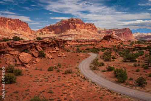 Colourful scenic views captured in Capitol Reef National Park, Utah. photo