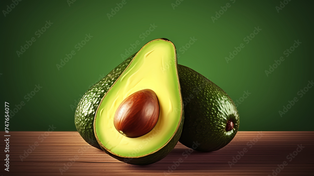 Fresh avocado fruit, natural and delicious food background