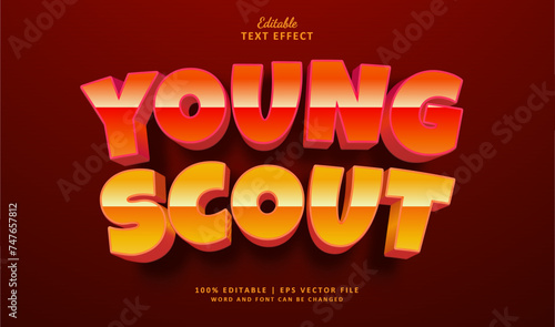 Young Scout Editable Text Effect Style 3D Cartoon & Bold Modern