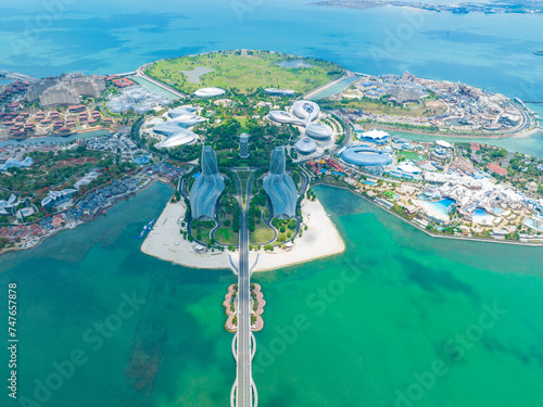 Aerial photograph of Ocean Flower Island in Zhanzhou, Hainan,China photo