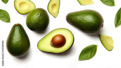 Fresh avocado on background