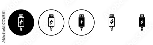 Usb icon set. Flash disk icon vector