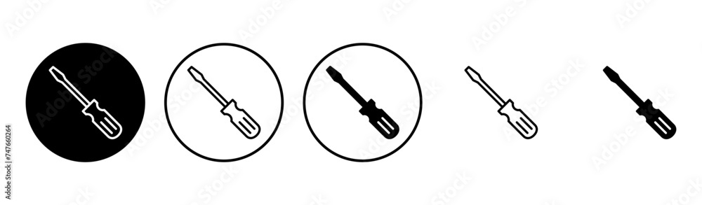 Screwdriver icon set. tools icon vector Screwdriver icon set. tools icon vector