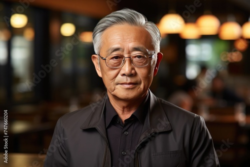 portrait of senior asian executive man with glasses