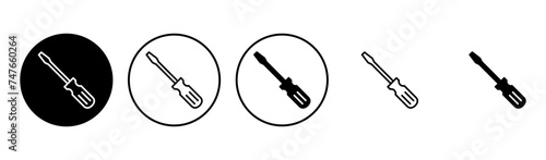 Screwdriver icon set. tools icon vector