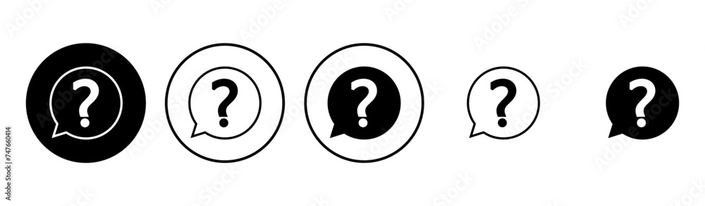 Question icon set. question mark icon vector. - obrazy, fototapety, plakaty 