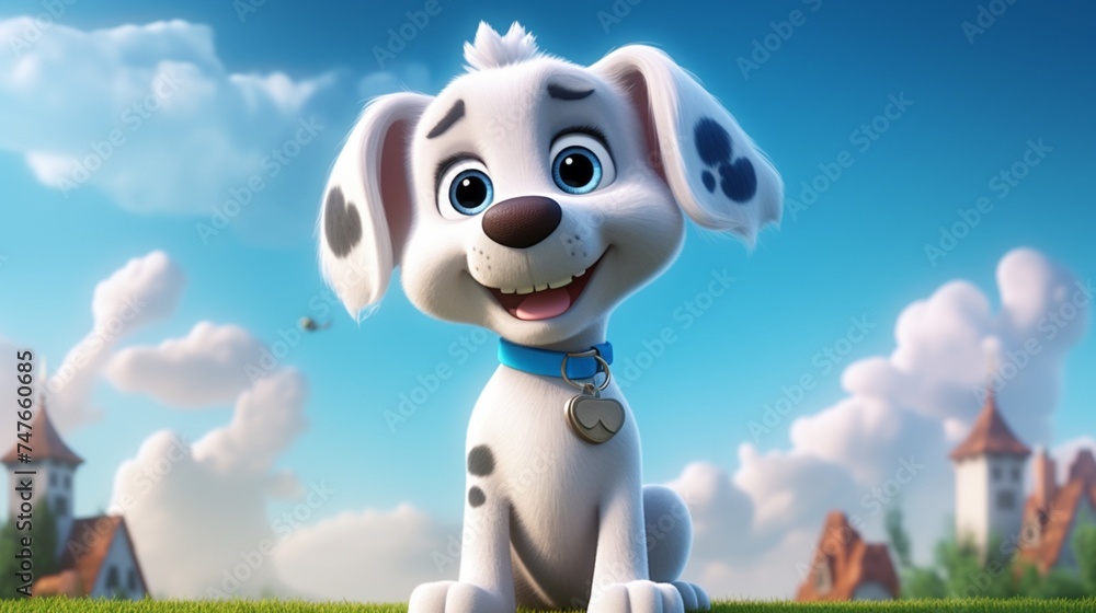 A cute cartoon dog character Ai Generative A cute cartoon dog character Ai Generative