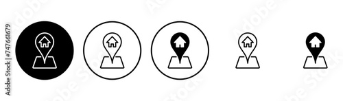 Address icon set. home location icon vector