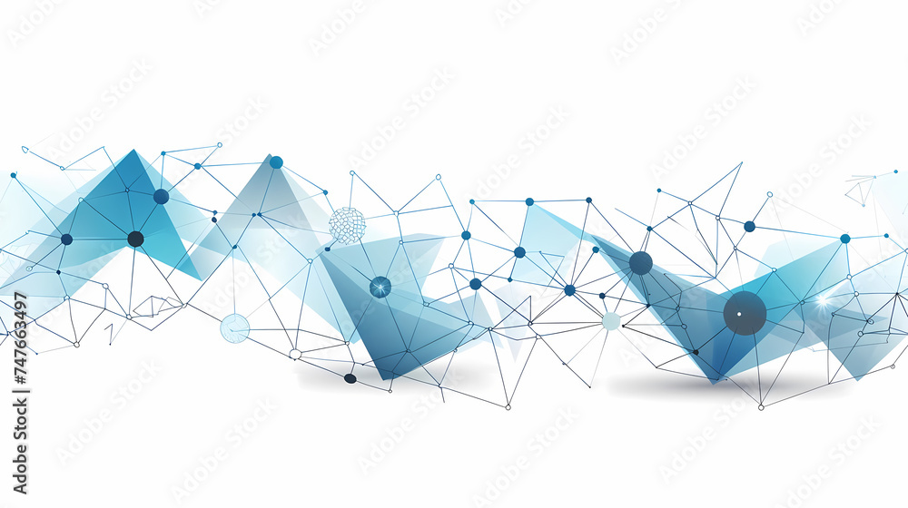 Abstract Blue and White Network Connections Background