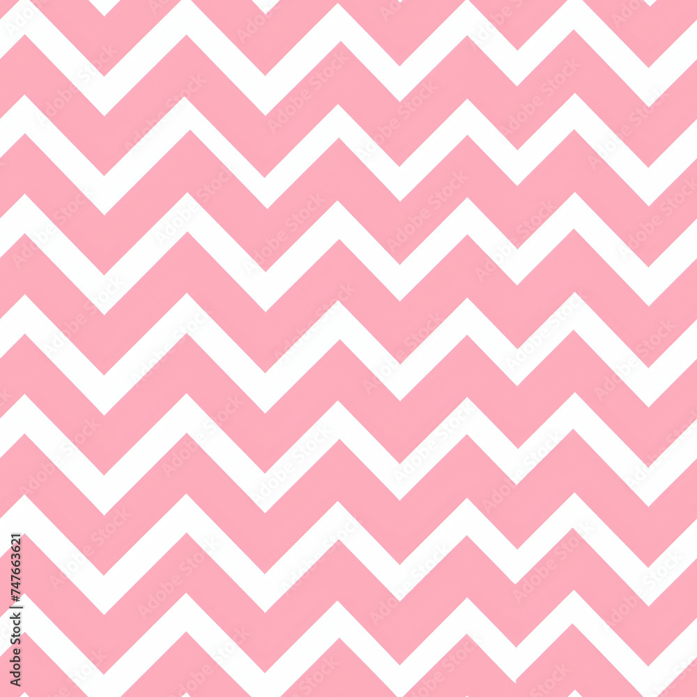Pink geometric zig zag chevron seamless pattern on white background. Zigzag ethnic ornament for design card, banner, poster, wallpaper, print paper, textile, fabric Pink geometric zig zag chevron seamless pattern on white background. Zigzag ethnic ornament for design card, banner, poster, wallpaper, print paper, textile, fabric