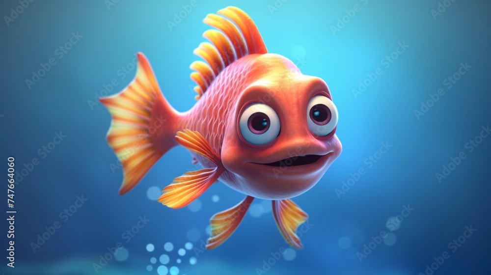 A cute cartoon ghora chela fish character Ai Generative A cute cartoon ghora chela fish character Ai Generative
