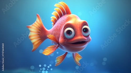 A cute cartoon ghora chela fish character Ai Generative