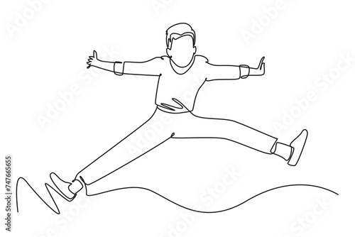 Happy free people flying concept. Happy free people flying. Characters strive for goal and develop. Smiling person in various poses. Cartoon flat vector collection isolated on gray background