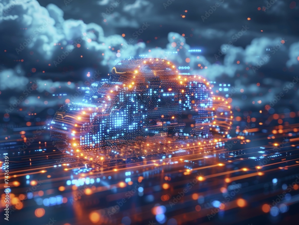 Fototapeta premium Cloud-Native Development boosts agility by leveraging microservices and containerization for cloud-ready apps.