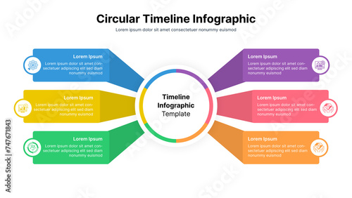 Infographic design template with 6 steps