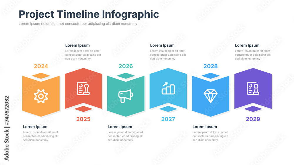 Infographic design template with 6 steps