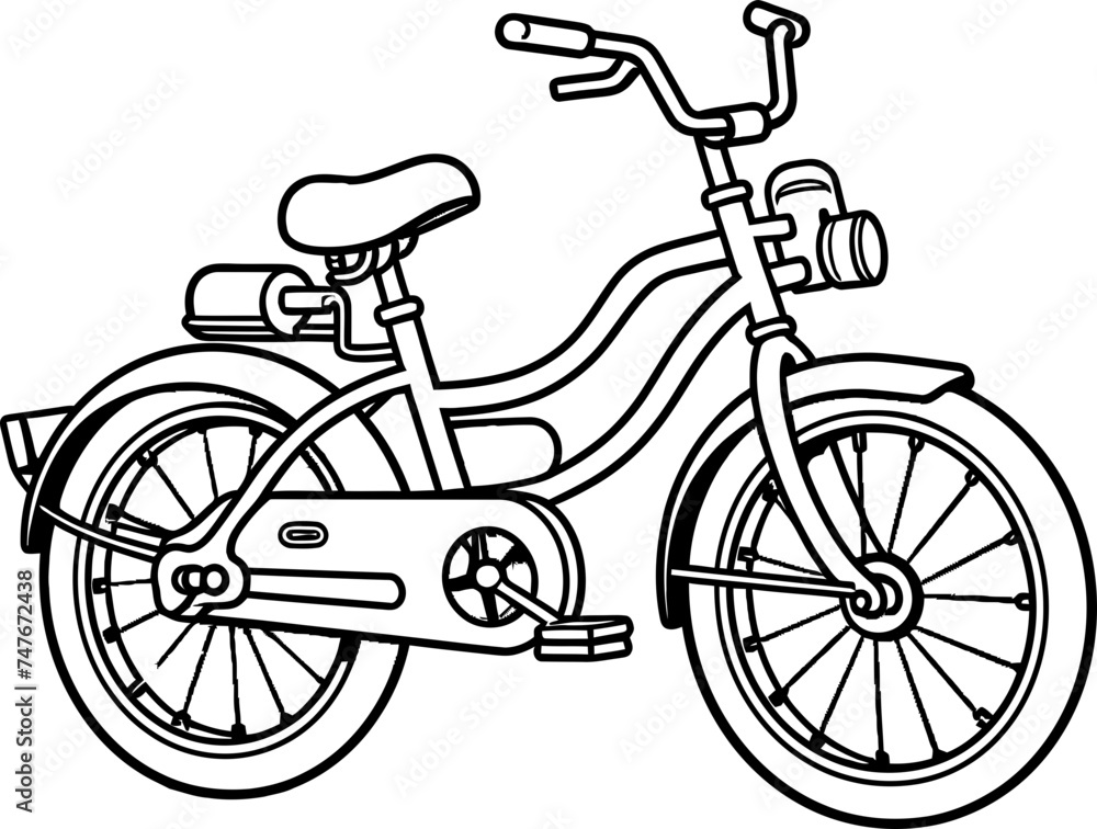 Fototapeta premium Vintage bicycle sketch drawing