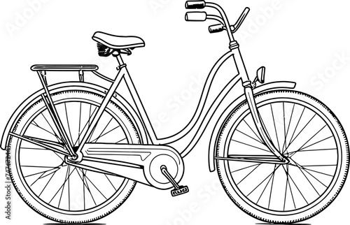 Vintage bicycle sketch drawing