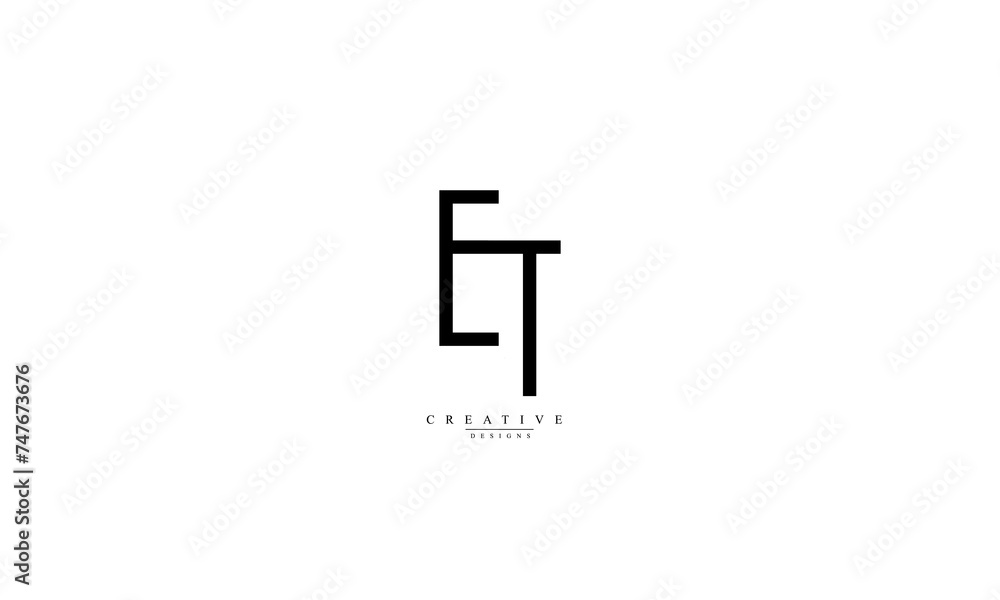 Alphabet letters Initials Monogram logo ET TE E T Alphabet letters Initials Monogram logo ET TE E T