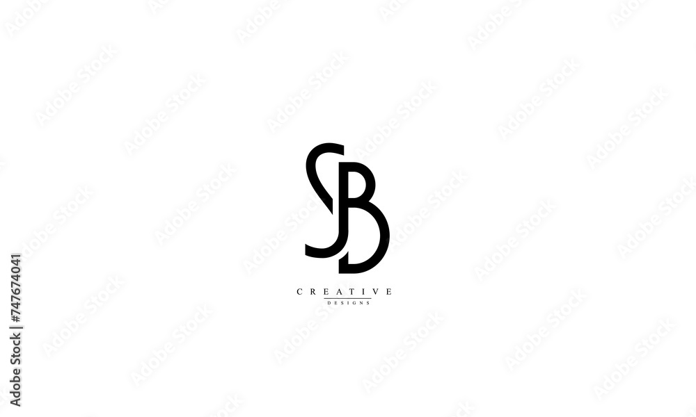 Naklejka premium Alphabet letters Initials Monogram logo SB BS S B