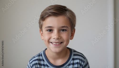 Portrait of a kid, boy, child. smiling. indoor. clean background.
