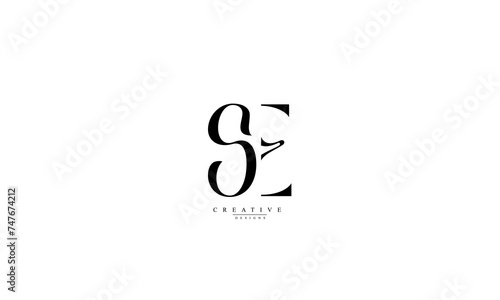 Alphabet letters Initials Monogram logo SE ES S E