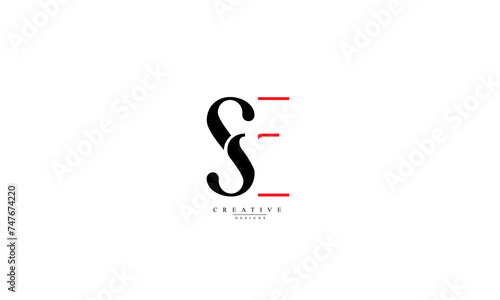 Alphabet letters Initials Monogram logo SE ES S E