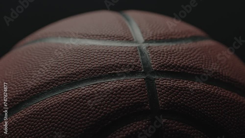 Dramatic, cinematic macro texture shots of a basketball