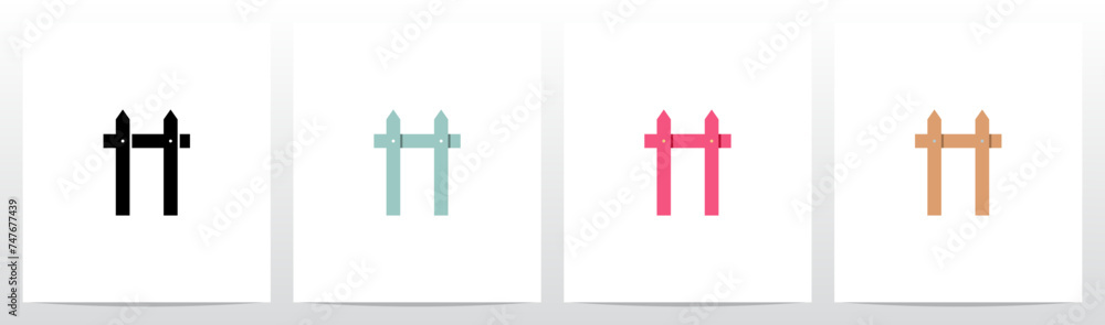 Fototapeta premium Fence Guard Rail Hedge Initial Letter Logo Design N