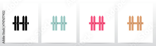 Fence Guard Rail Hedge Initial Letter Logo Design H
